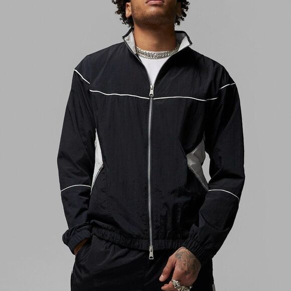 Jordan Essentials Men's Black & Sail Flight Zipper Warm-Up Jacket Size Medium - Picture 1 of 6